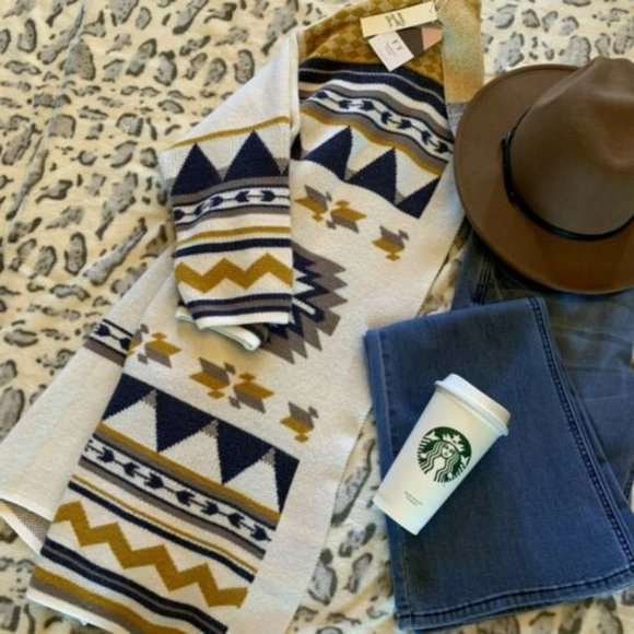 Shop_Fig Sweaters - New Cowichan Print Blanket Western Cardigan Sweater Coat.